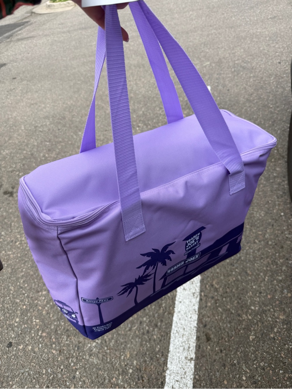 Lavender Travel Tote Bag with Palm Graphic - Unbranded